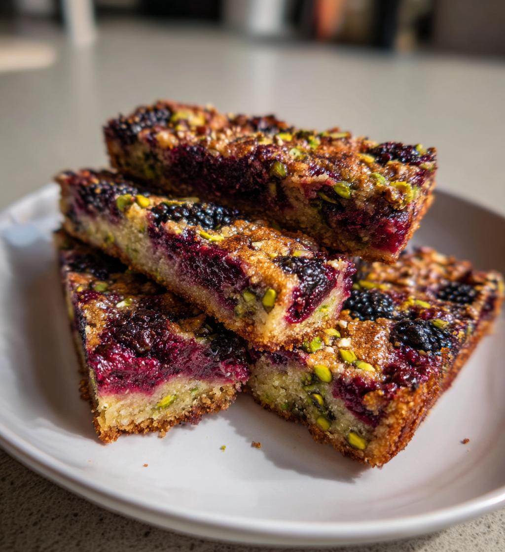 Blackberry Pistachio Bars - detail 1