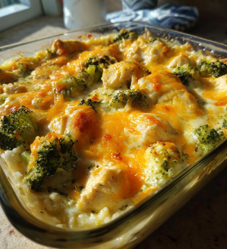 Cheesy Broccoli Chicken Rice