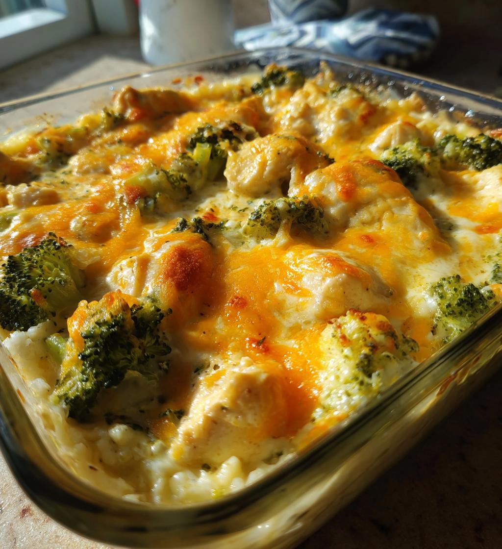 Cheesy Broccoli Chicken Rice