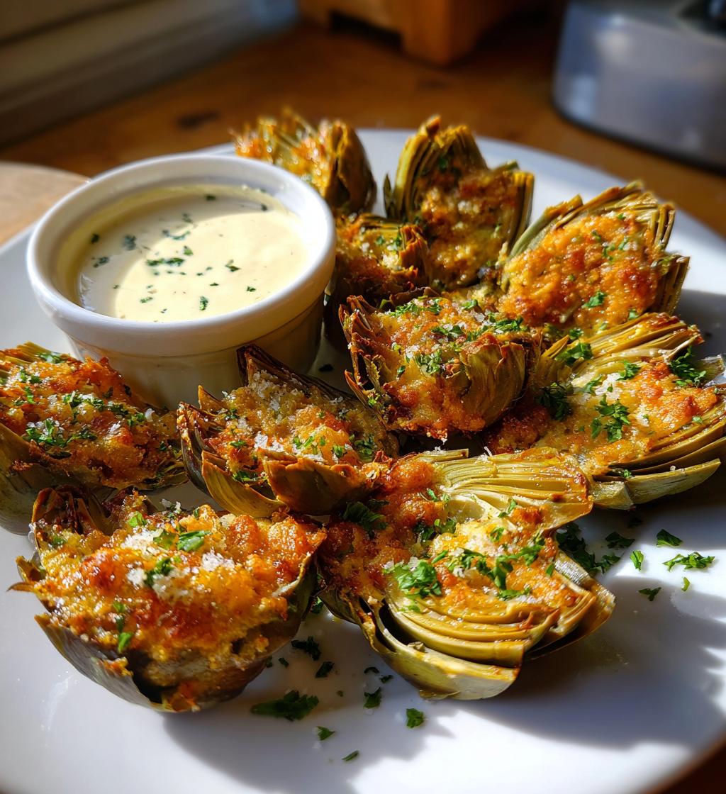 Crispy Baked Artichoke Hearts with Garlic Aioli