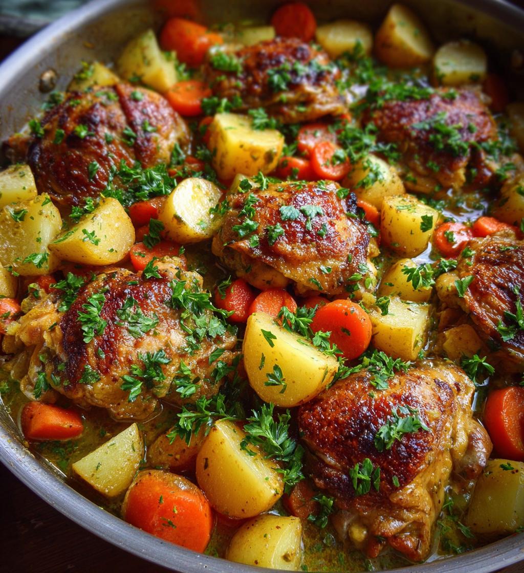 Garlic Butter Chicken Potatoes Carrots