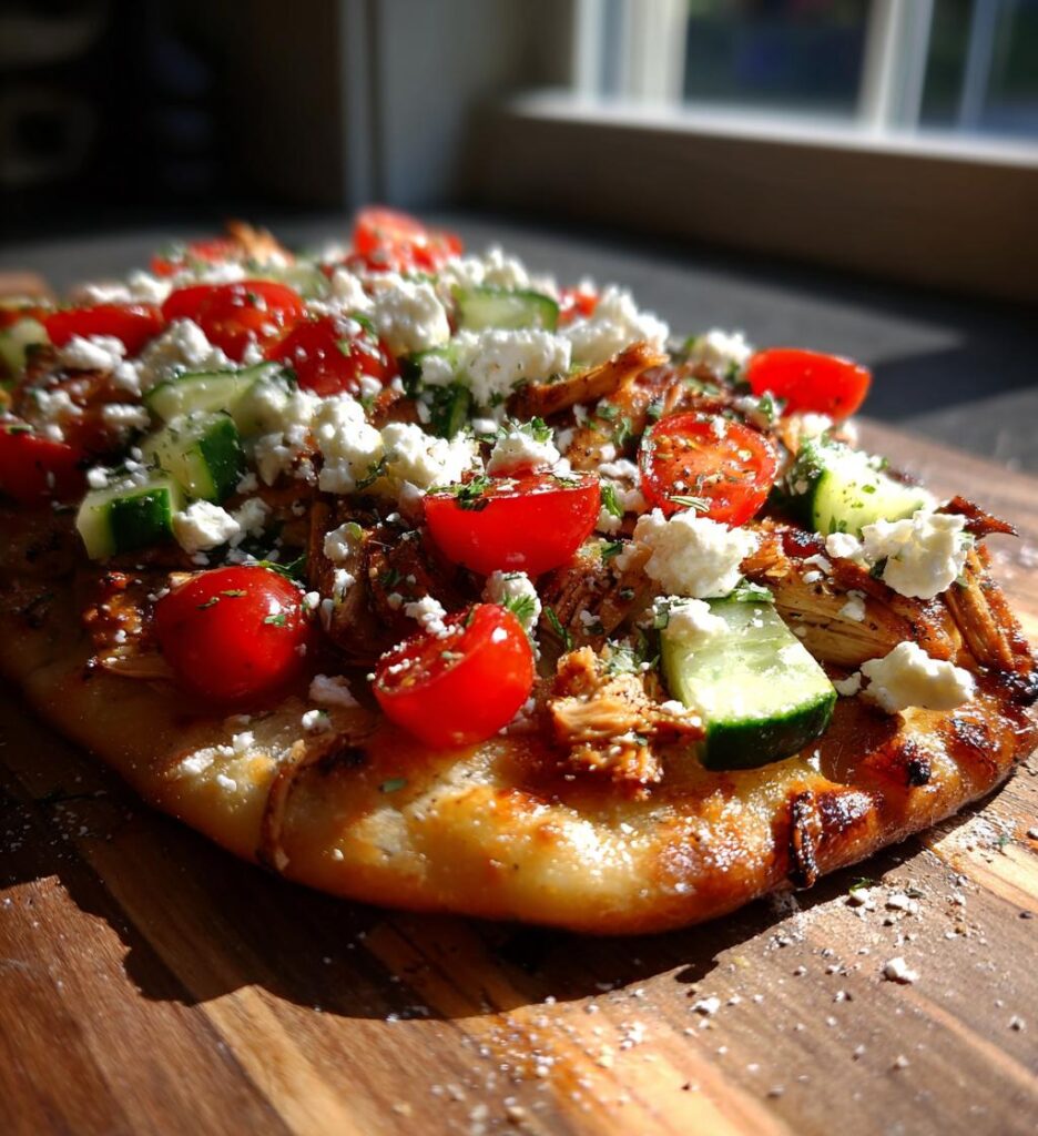 Greek Chicken Flatbread