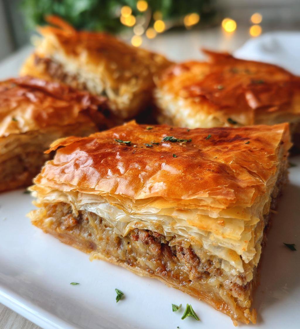 Ground Meat Phyllo Pie - detail 1
