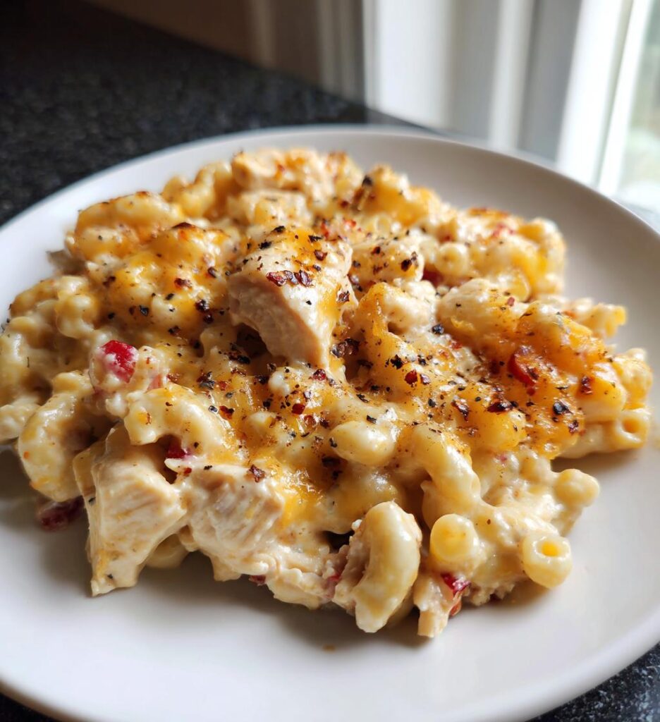 Honey Pepper Chicken Mac Cheese