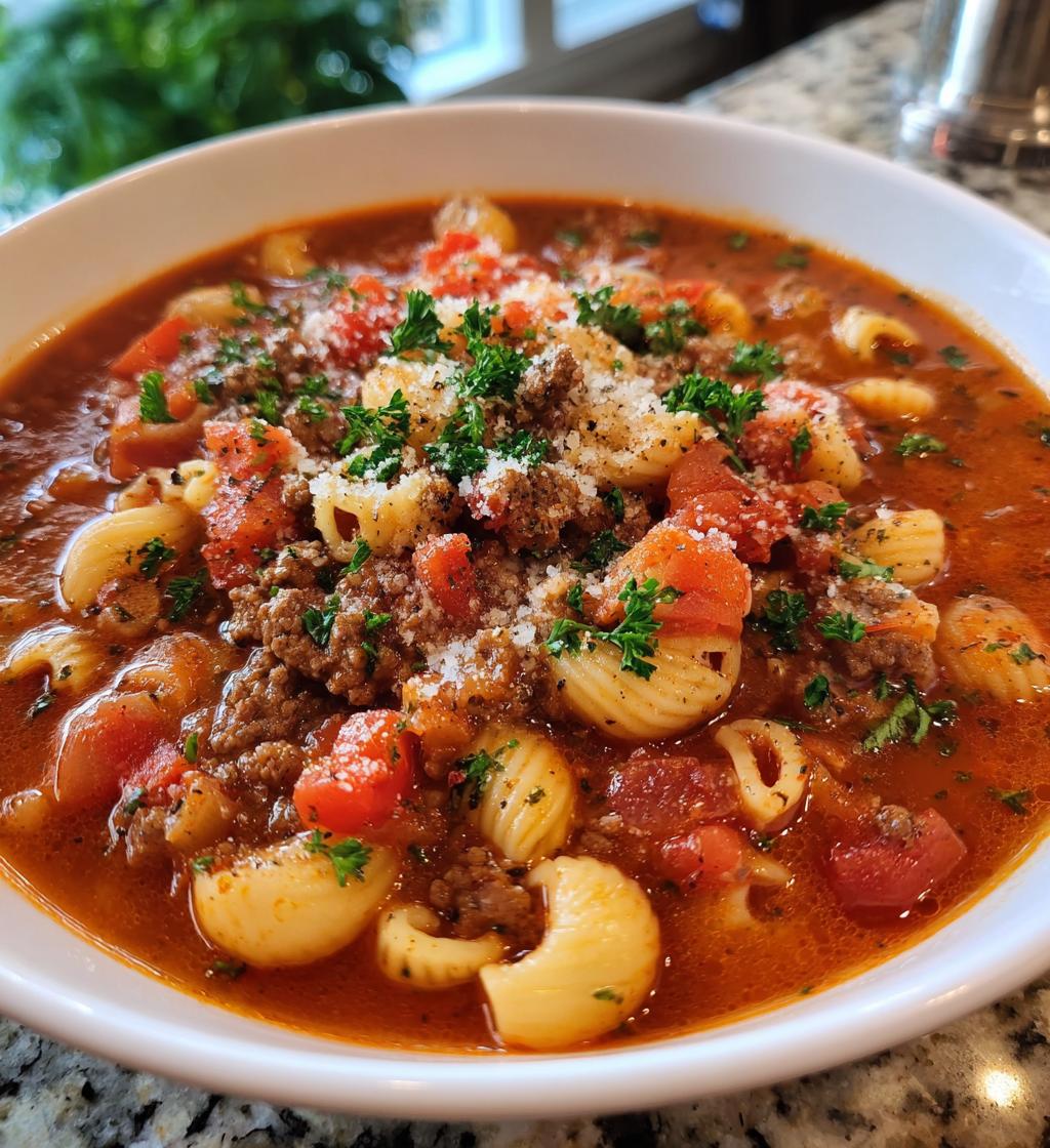 Italian Ground Beef Pasta Soup - detail 1