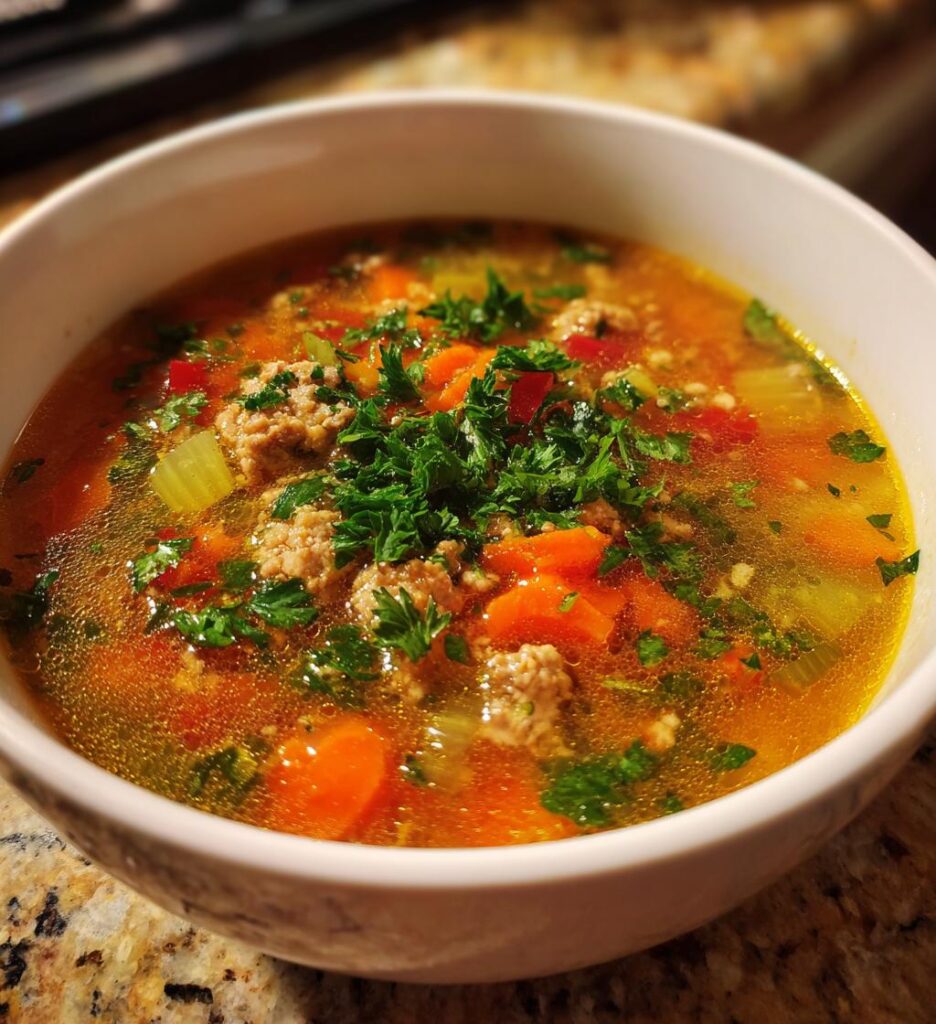 Italian Ground Chicken Soup