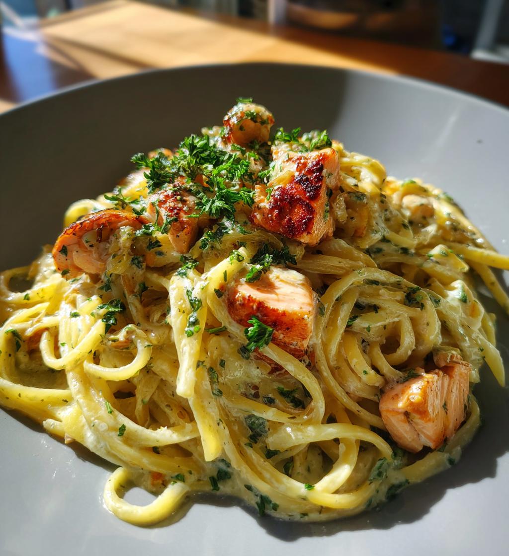 Lemon Cream Salmon Pasta - detail 1