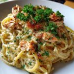 Lemon Cream Salmon Pasta