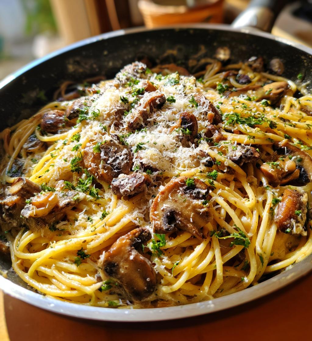 Mushroom Cream Pasta - detail 1