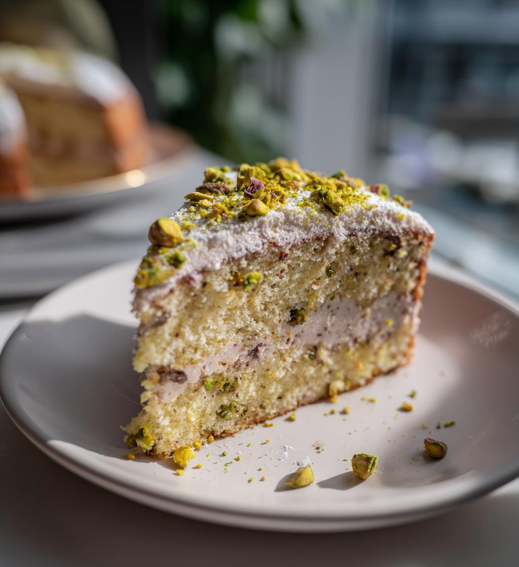 Pistachio Rose Milk Cake
