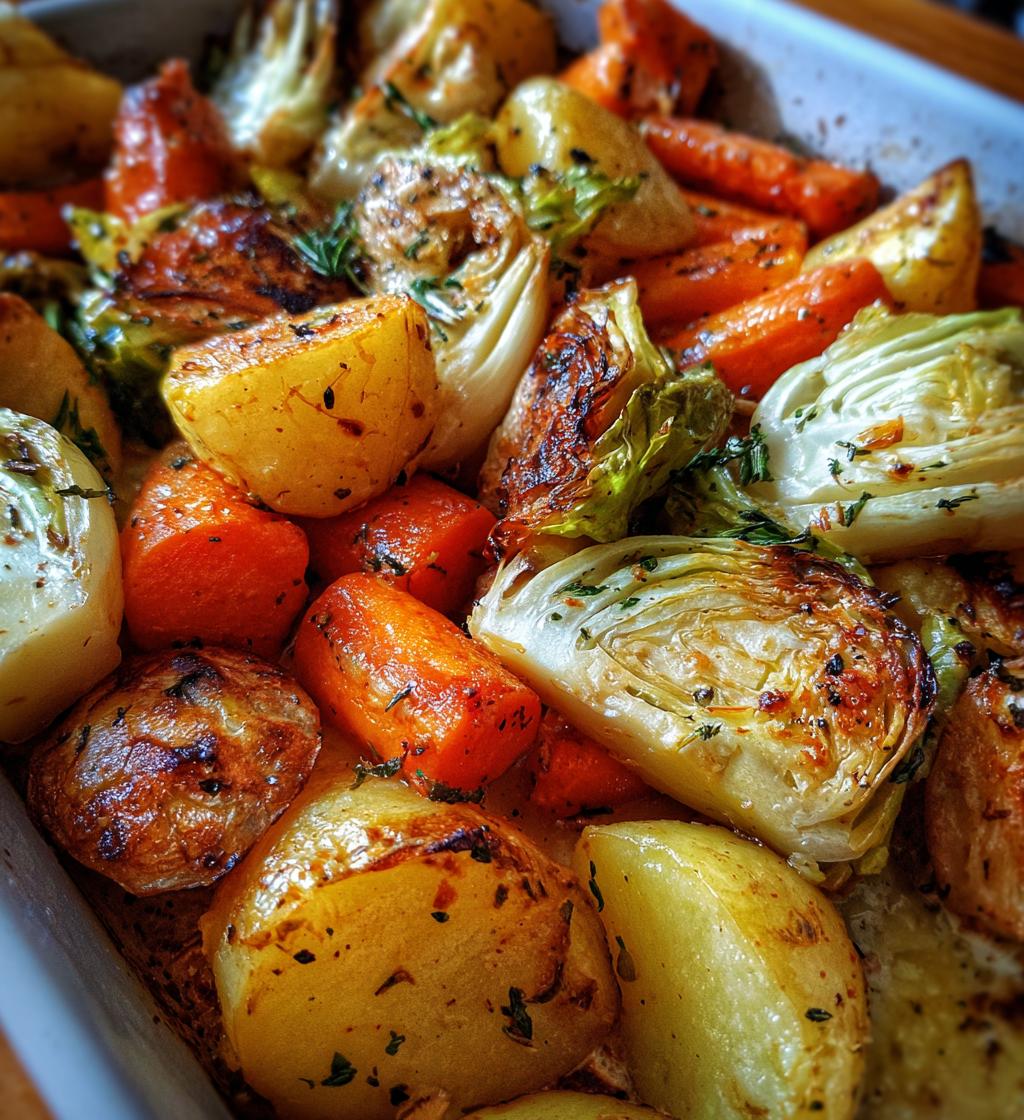 Roasted Cabbage Potatoes Carrots - detail 1