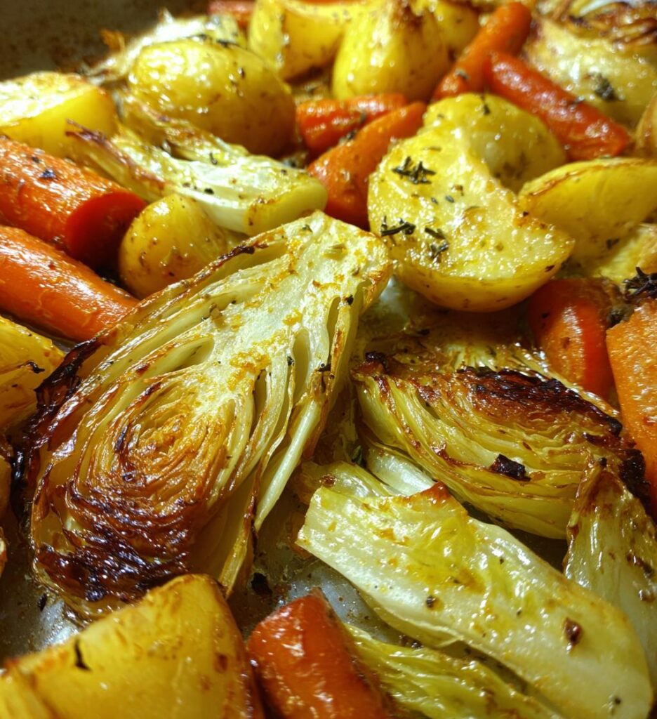 Roasted Cabbage Potatoes Carrots