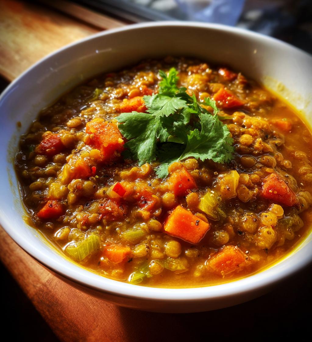 Vegan Curry Lentil Soup - detail 1