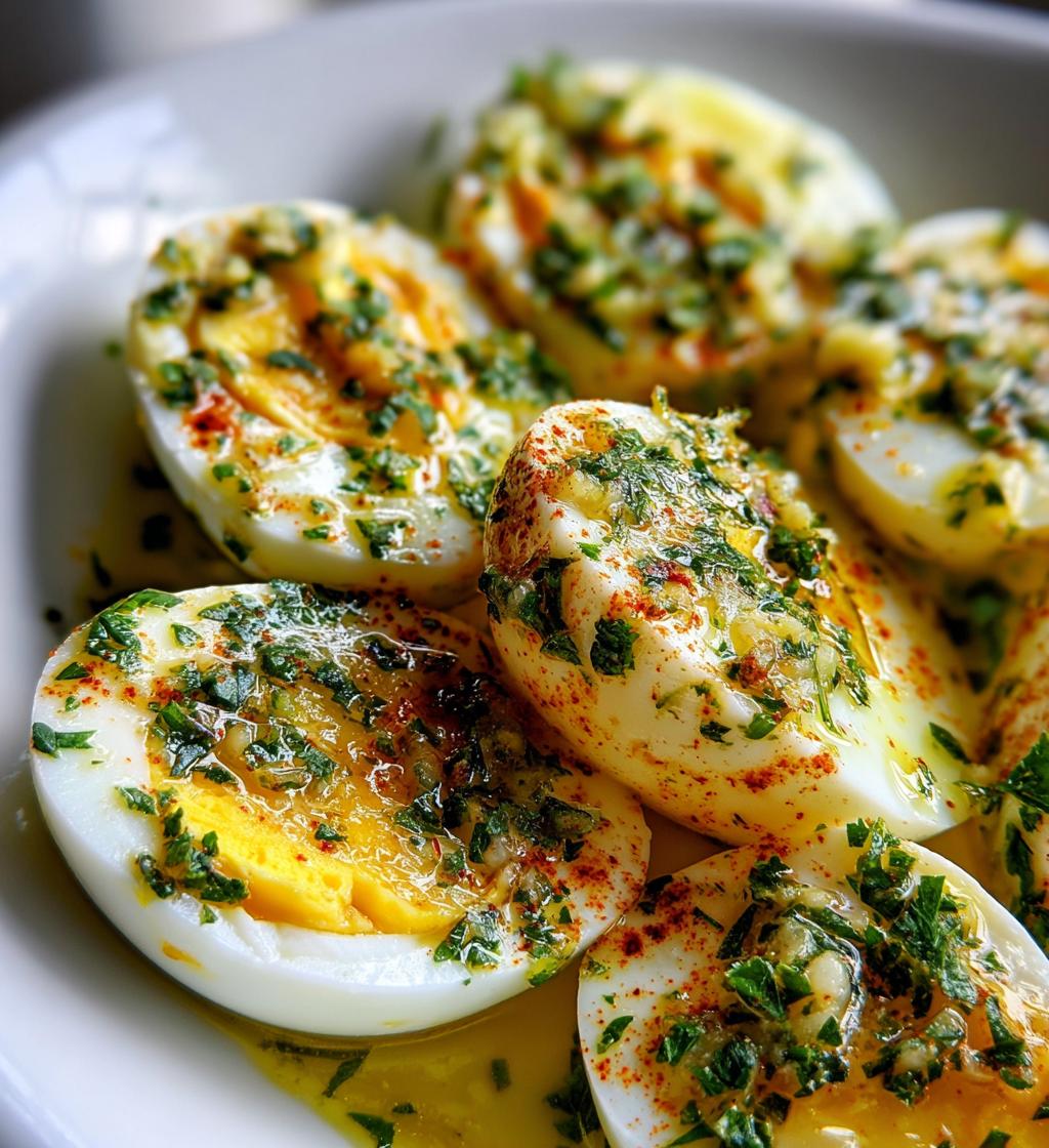 Boiled Eggs Garlic Butter
