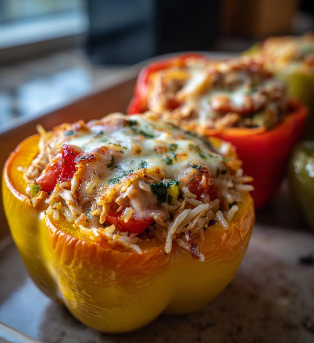 Chicken Rice Stuffed Peppers