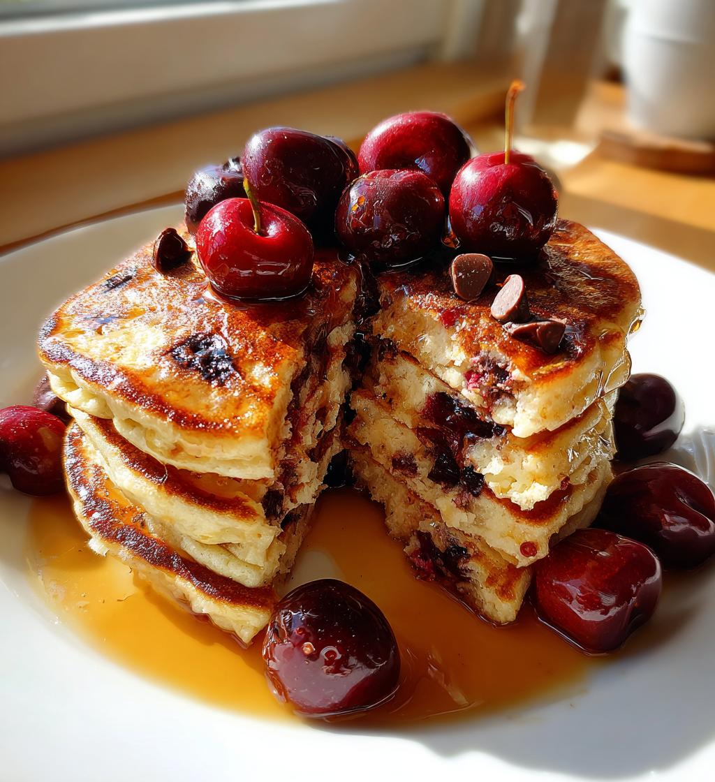 Chocolate Cherry Pancakes