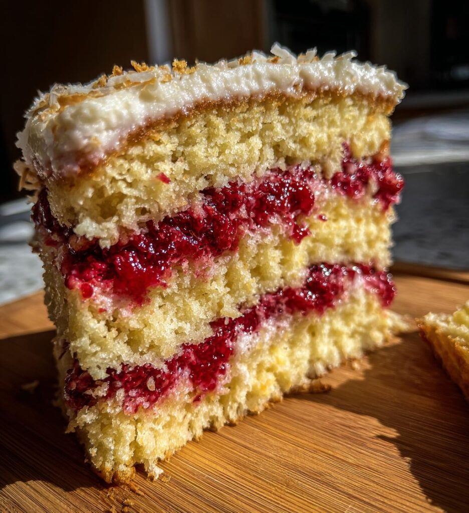Coconut Cake Raspberry Filling