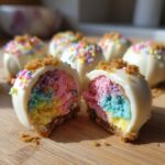 Cotton Candy Cheesecake Bombs