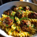 Garlic Butter Meatballs Pasta