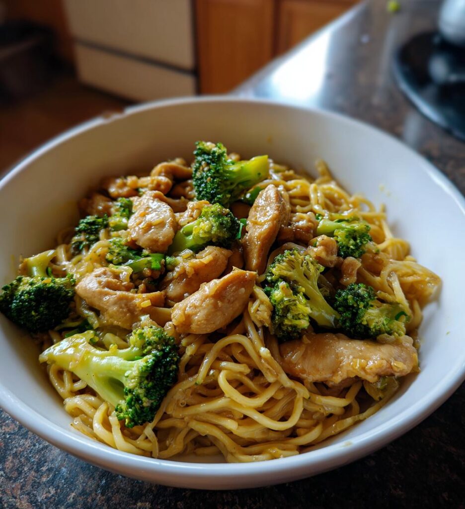 Garlic Chicken Broccoli Noodles