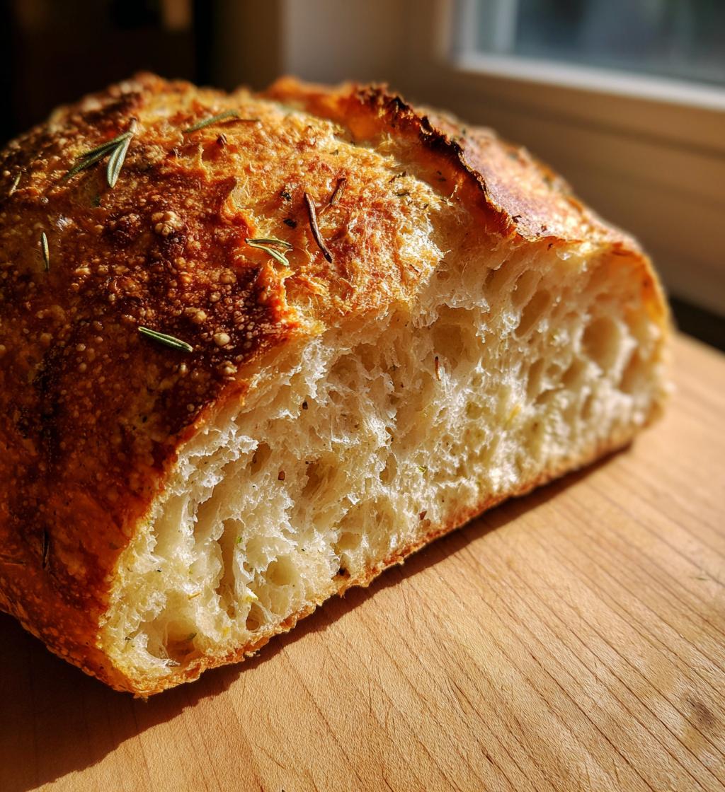 Garlic Rosemary Dutch Oven Bread