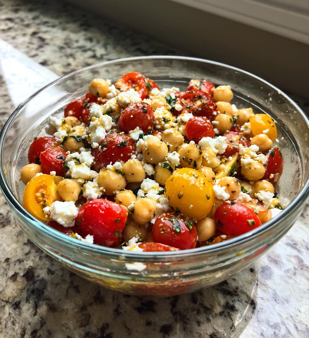 Mediterranean Chickpea Feta Salad