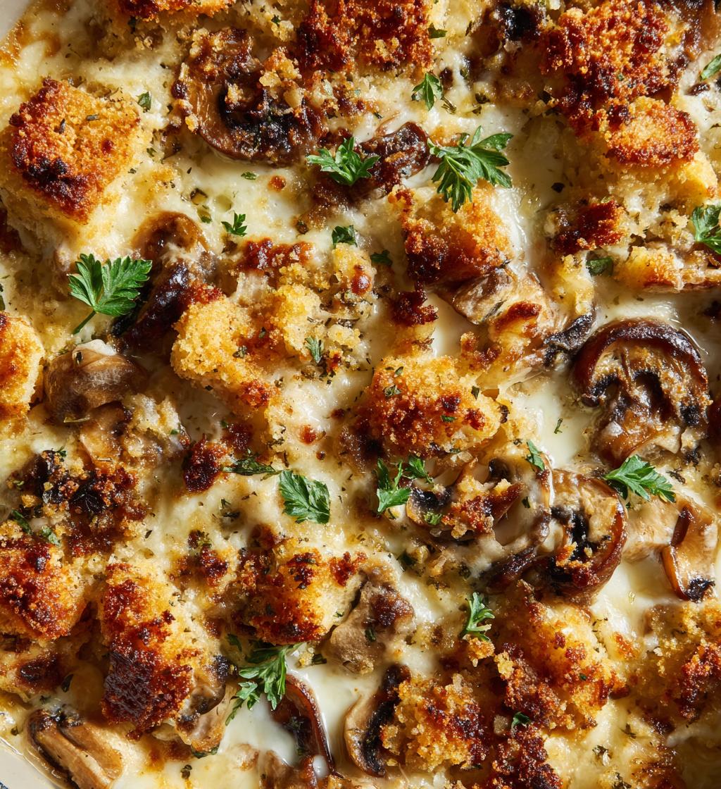 Mushroom Mozzarella Bake
