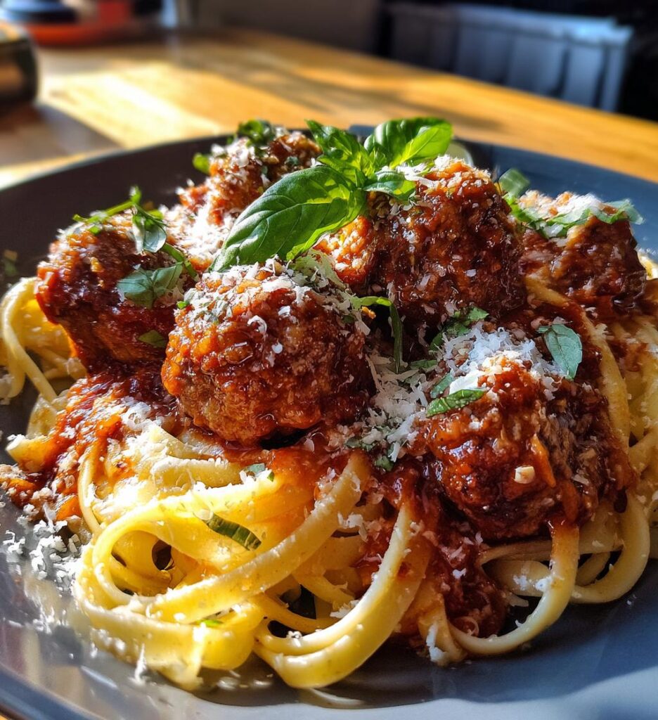 Parmesan Linguine Meatballs