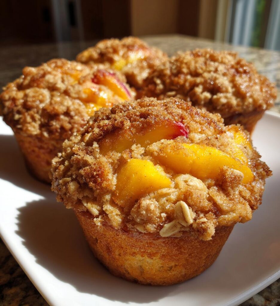 Peach Cobbler Muffins