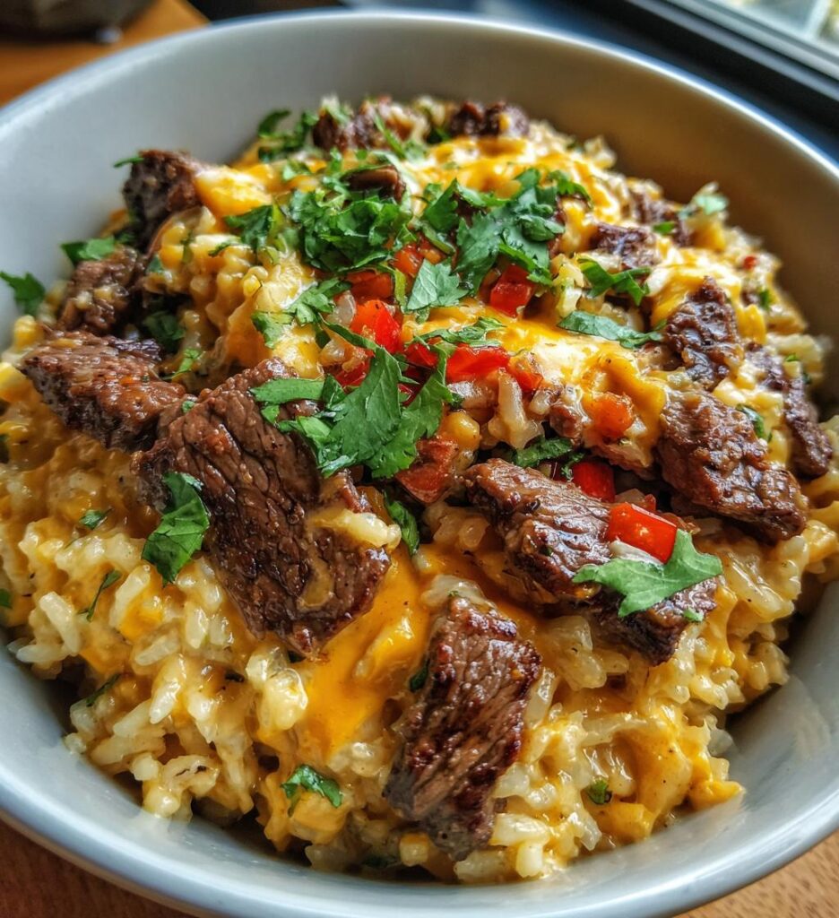 Queso Rice Steak