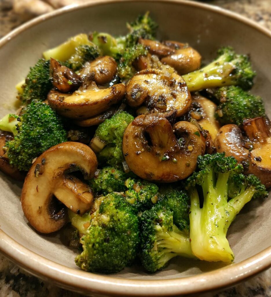 Sauteed Mushrooms Broccoli