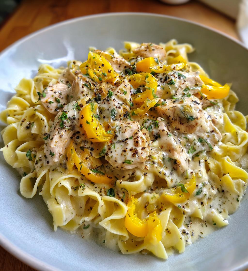 Banana Pepper Chicken Alfredo