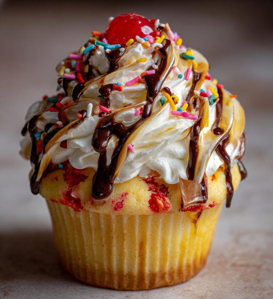 Banana Split Cupcakes