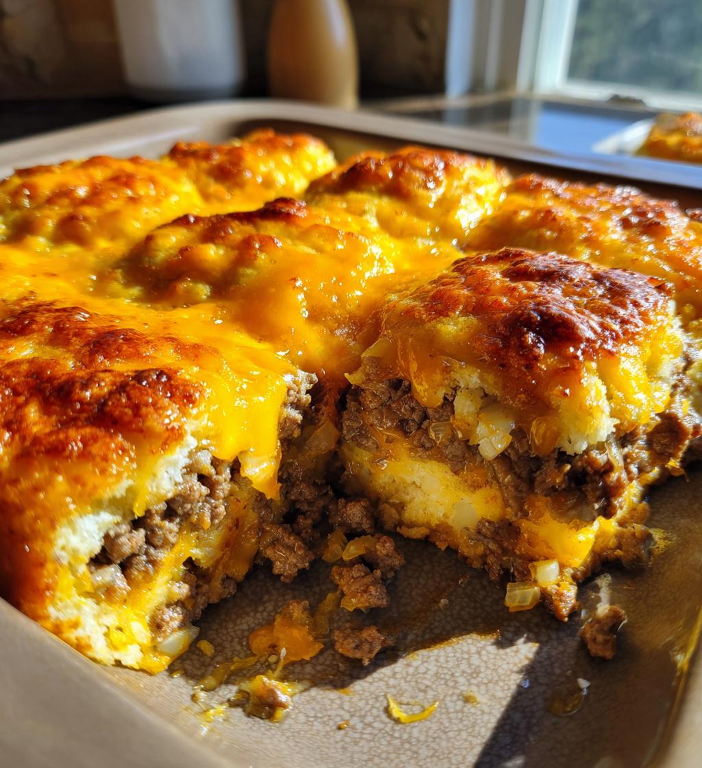 Cheeseburger Biscuit Casserole