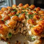 Chicken Alfredo Tater Tot Casserole