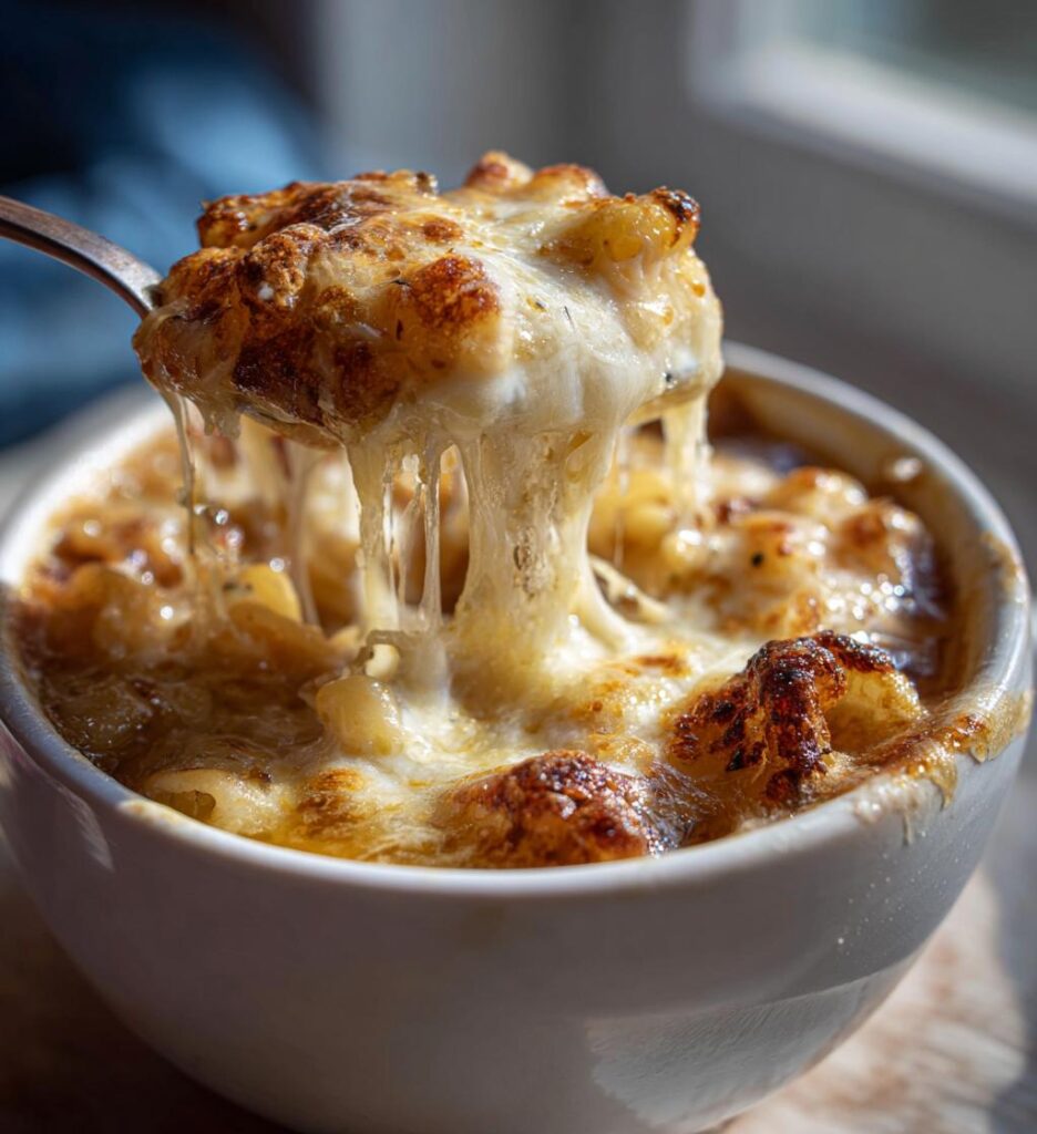 French Onion Pasta Soup