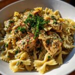 Garlic Chicken Bowtie Pasta