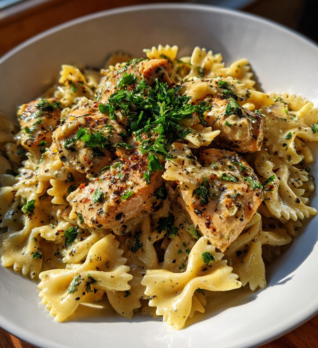 Garlic Chicken Bowtie Pasta