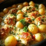 Garlic Parmesan Crockpot Chicken Potatoes