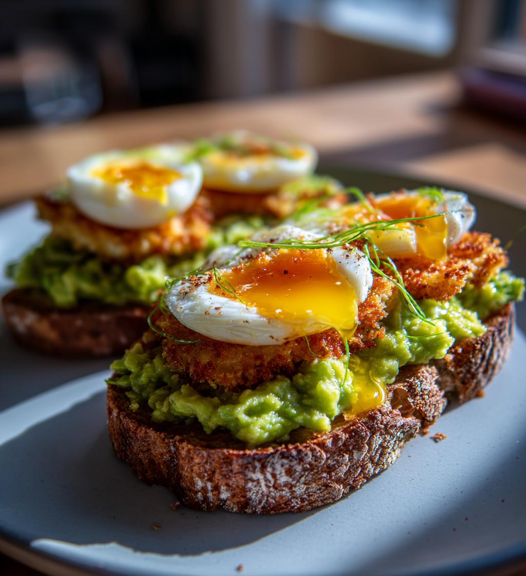 Panko Crusted Eggs Avocado Toast