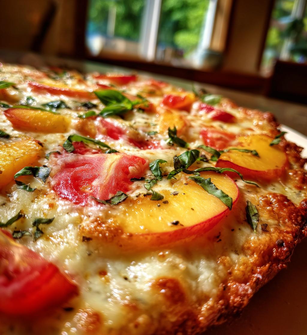 Peach Basil Pizza