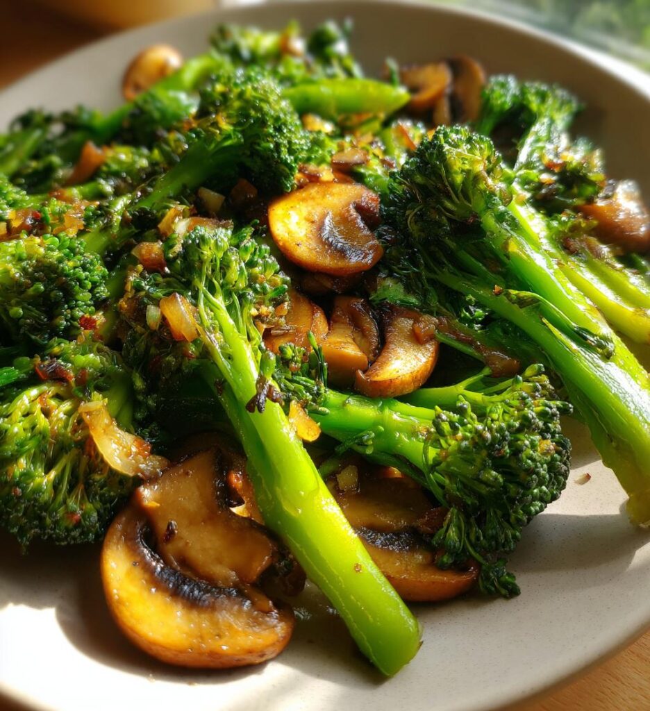 Sauteed Mushrooms Broccoli