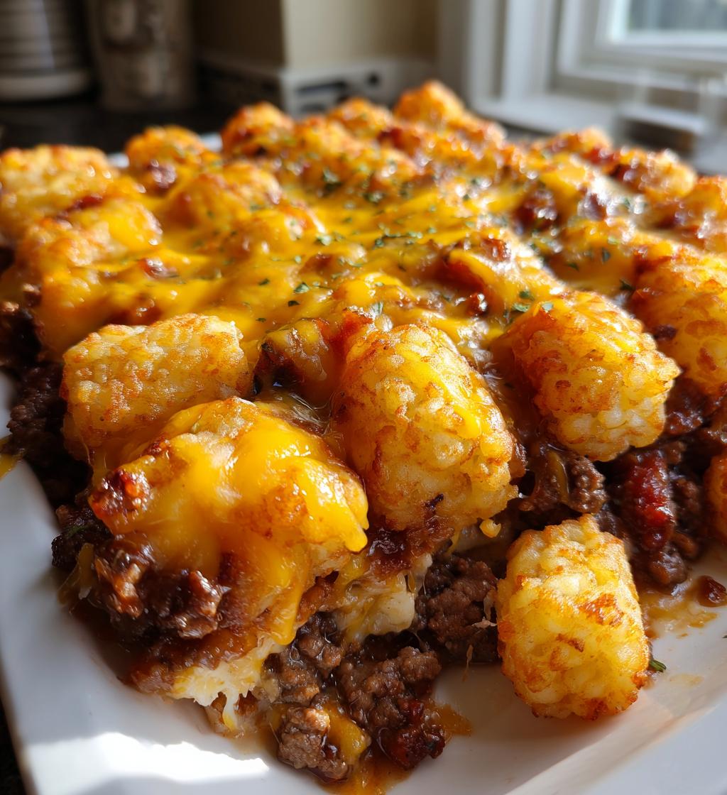 Sloppy Joe Tater Tot Casserole