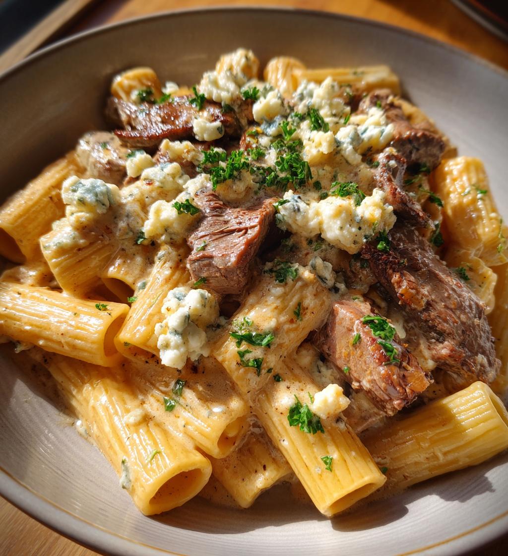 Steak Blue Cheese Rigatoni