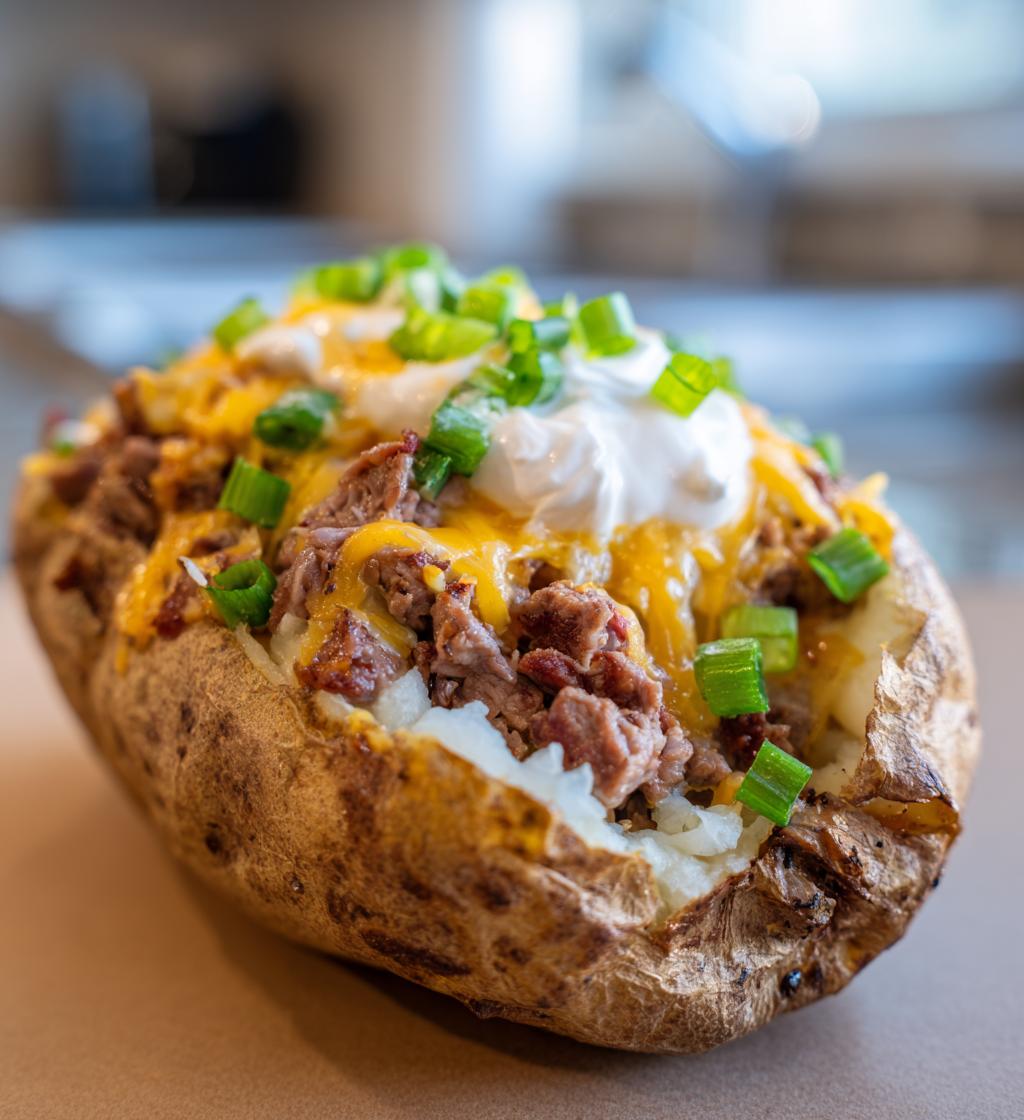 Steak Loaded Baked Potato