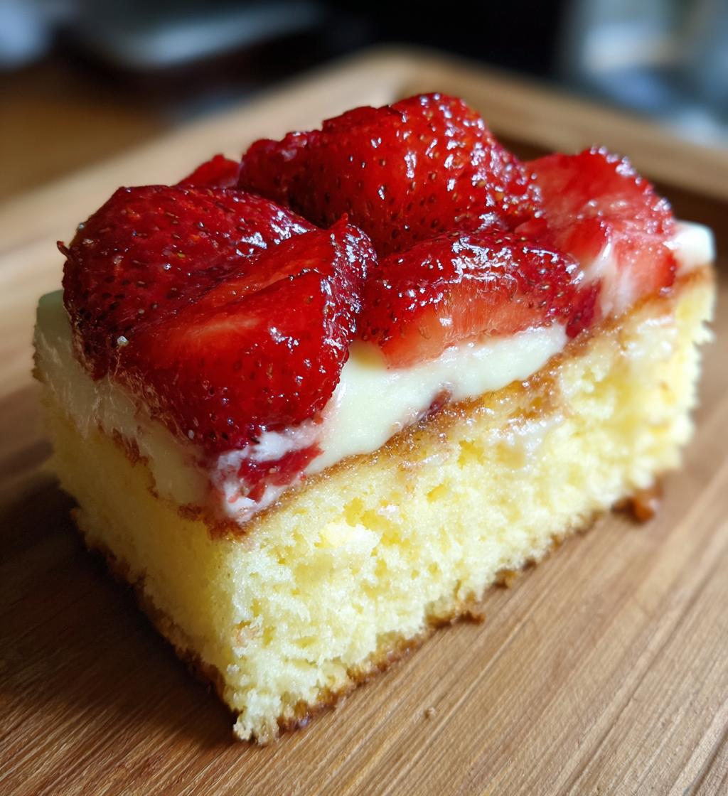 Strawberry Custard Cake