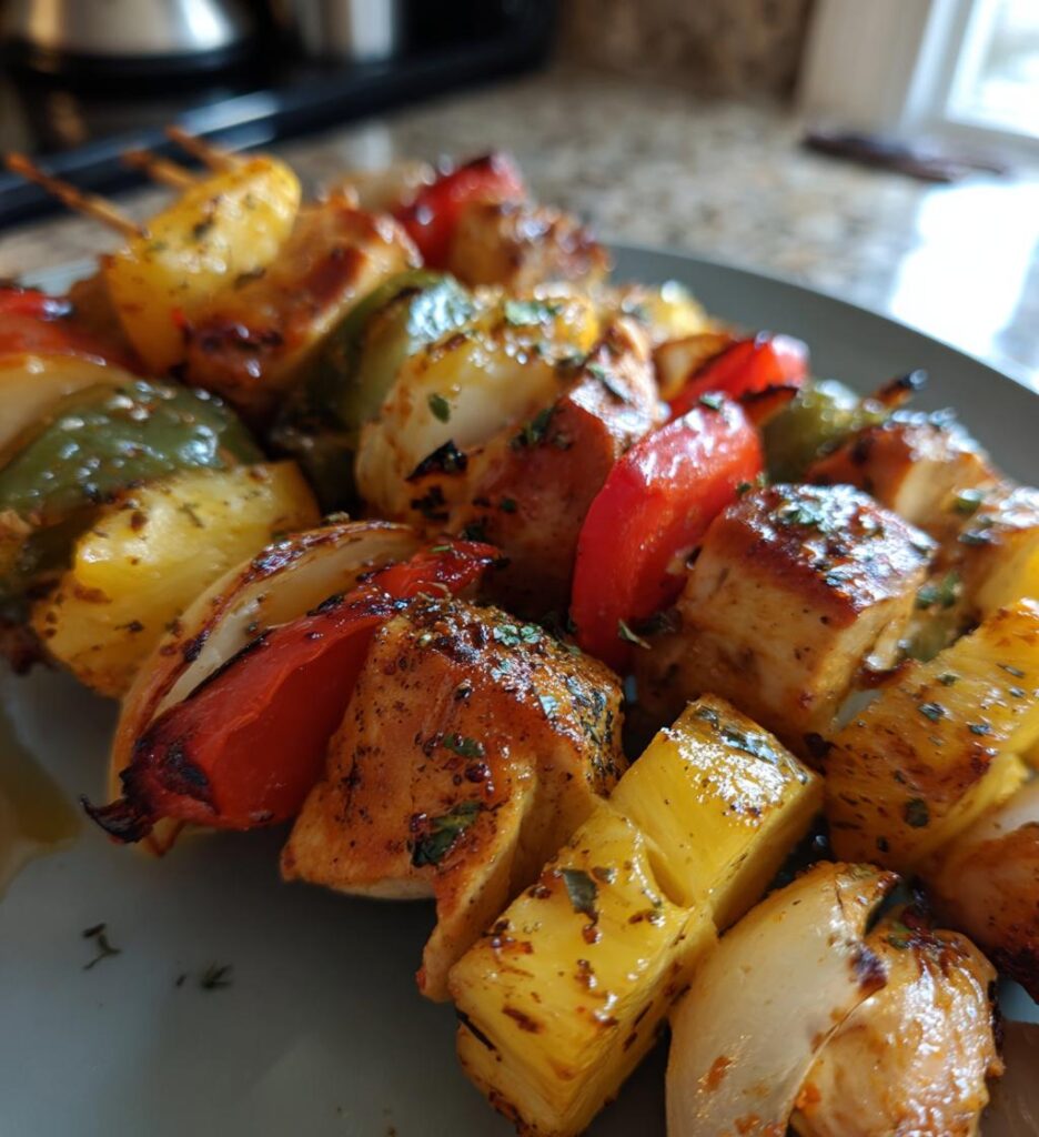 Baked Pineapple Chicken Kabobs