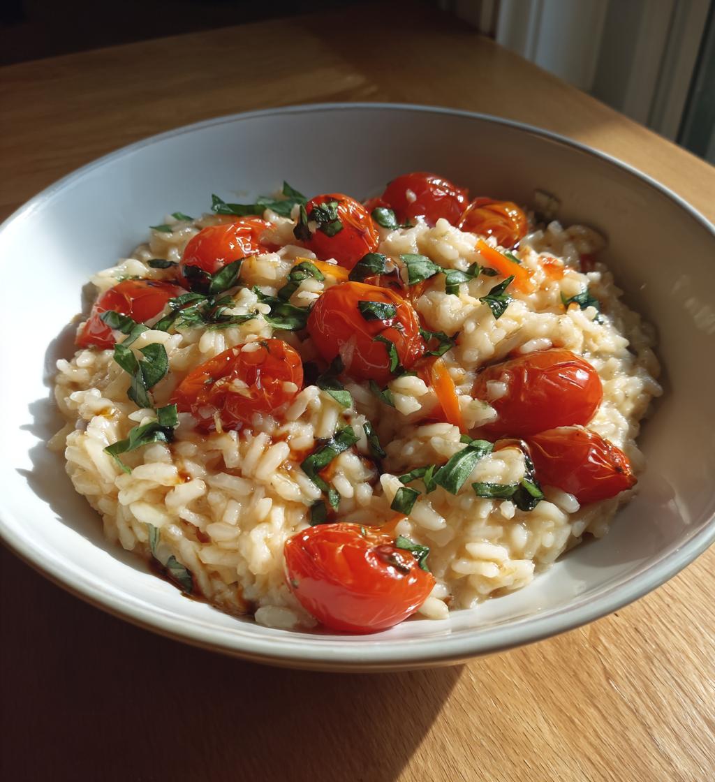 Balsamic Risotto with Tomatoes and Basil