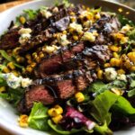 Balsamic Steak Gorgonzola Salad with Grilled Corn