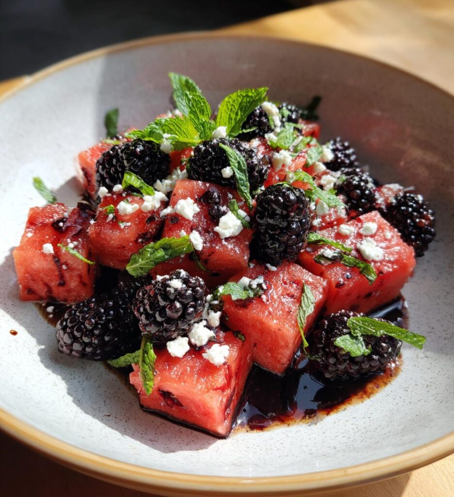 Balsamic Watermelon Blackberry Salad